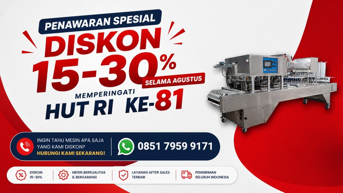 Diskon Mesin Packing HUT RI 81 - Toko Mesin SM